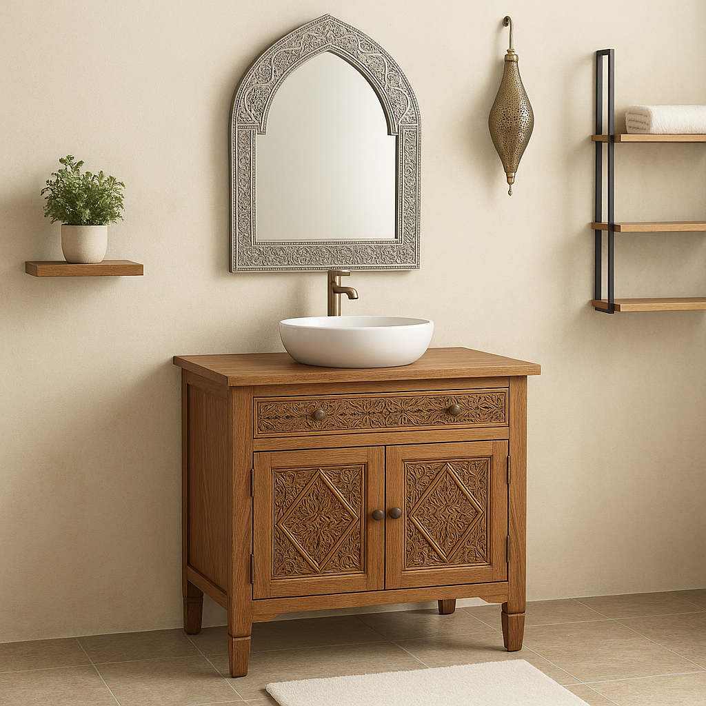 Lavabo Vasque Cuivre Jaune / Moroccan Washbasin 58 X 42 Cm / Salle De