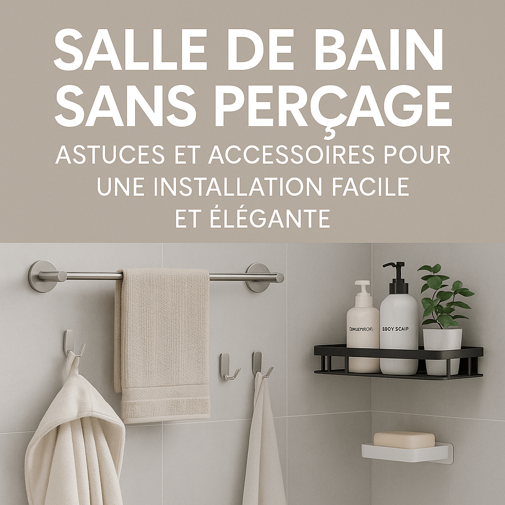 Salle de bain sans perçage : accessoires adhésifs
