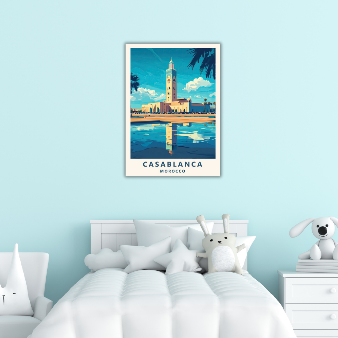 Tableau décoratif Casablanca – Hommage à la Mosquée Hassan II et à la grandeur architecturale du Maroc