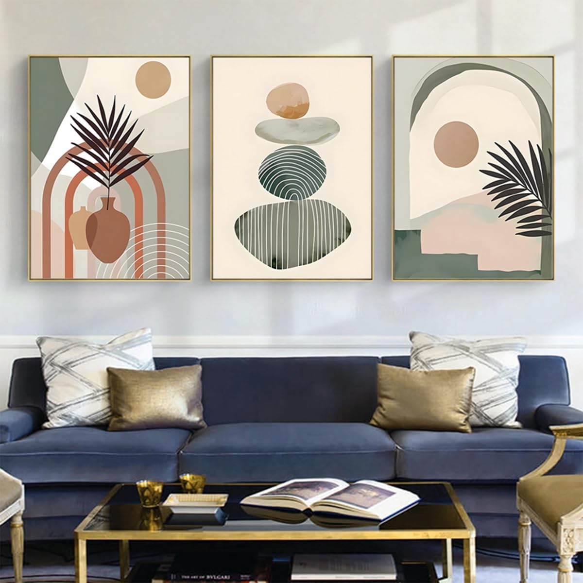 tableaux verticaux modernes pour salon marocain contemporain