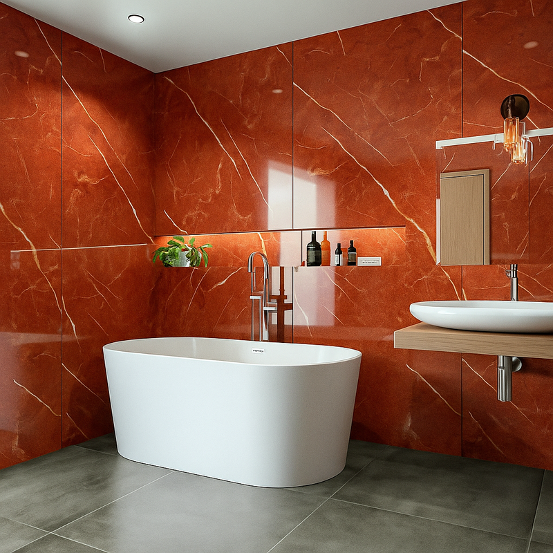 Marbre Rouge Alicante dans les maisons marocaines