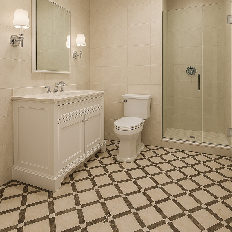 Carrelage en marbre pour sublimer votre salle de bain avec une touche luxueuse.

