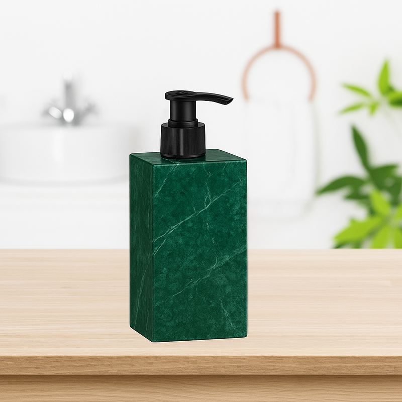 Distributeur de savon liquide en marbre vert