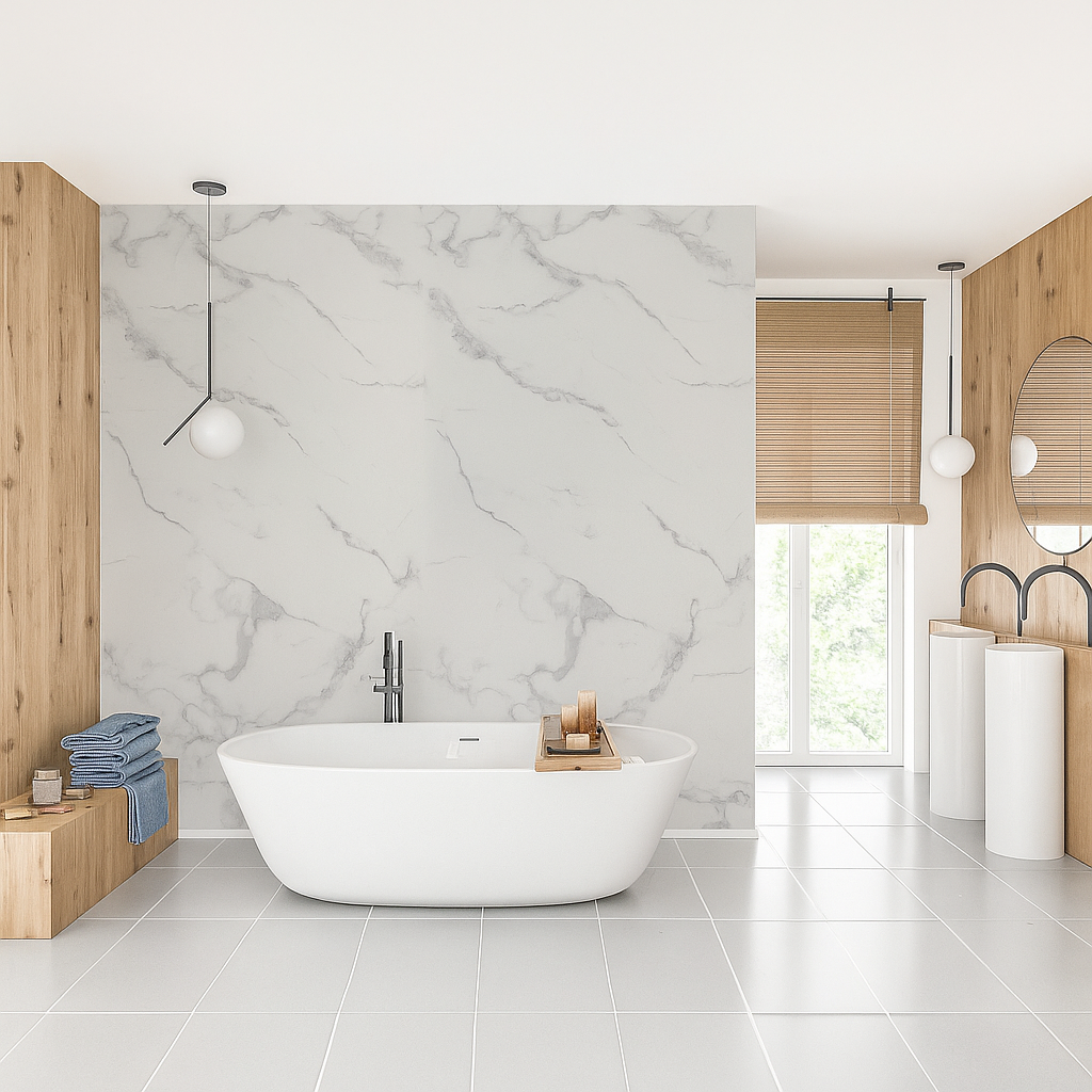 Carrelage marbre blanc Carrare pour salle de bain Maroc - prix direct usine
