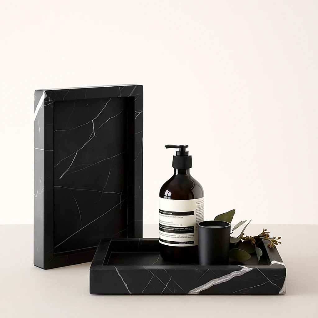 Mini plateau en marbre pour salle de bain
