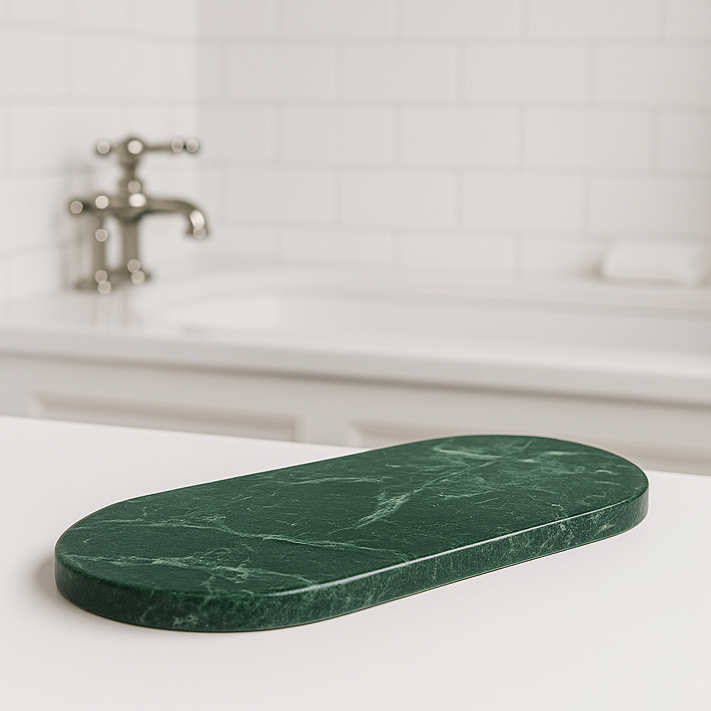 Plateau capsule marbre pour salle de bain
