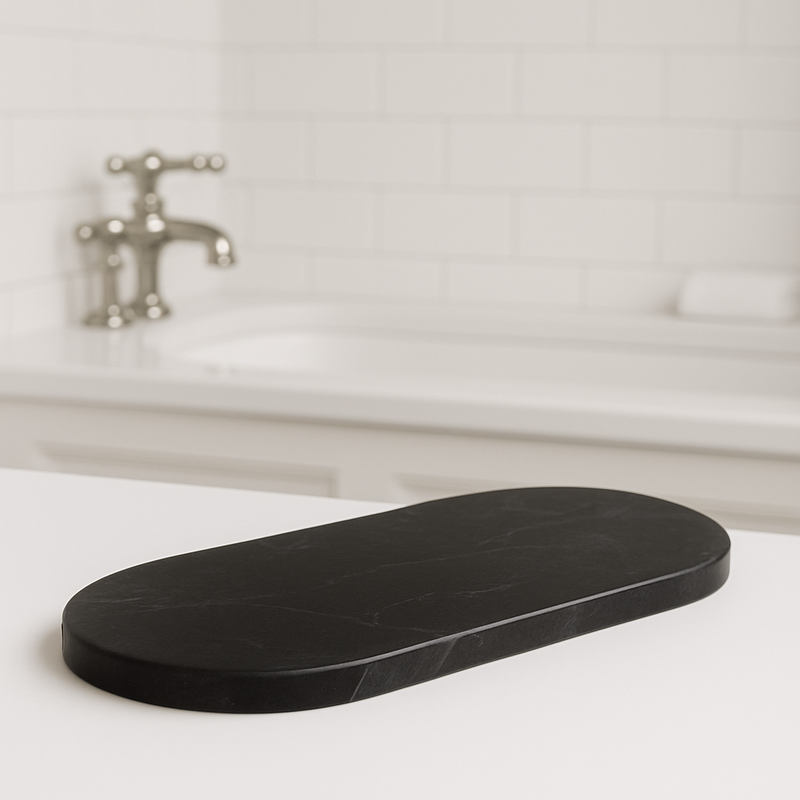 Plateau capsule marbre pour salle de bain 