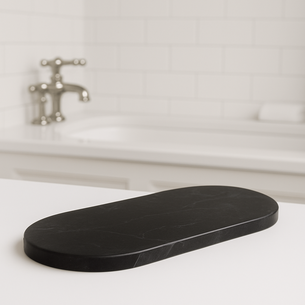 Plateau capsule marbre pour salle de bain 