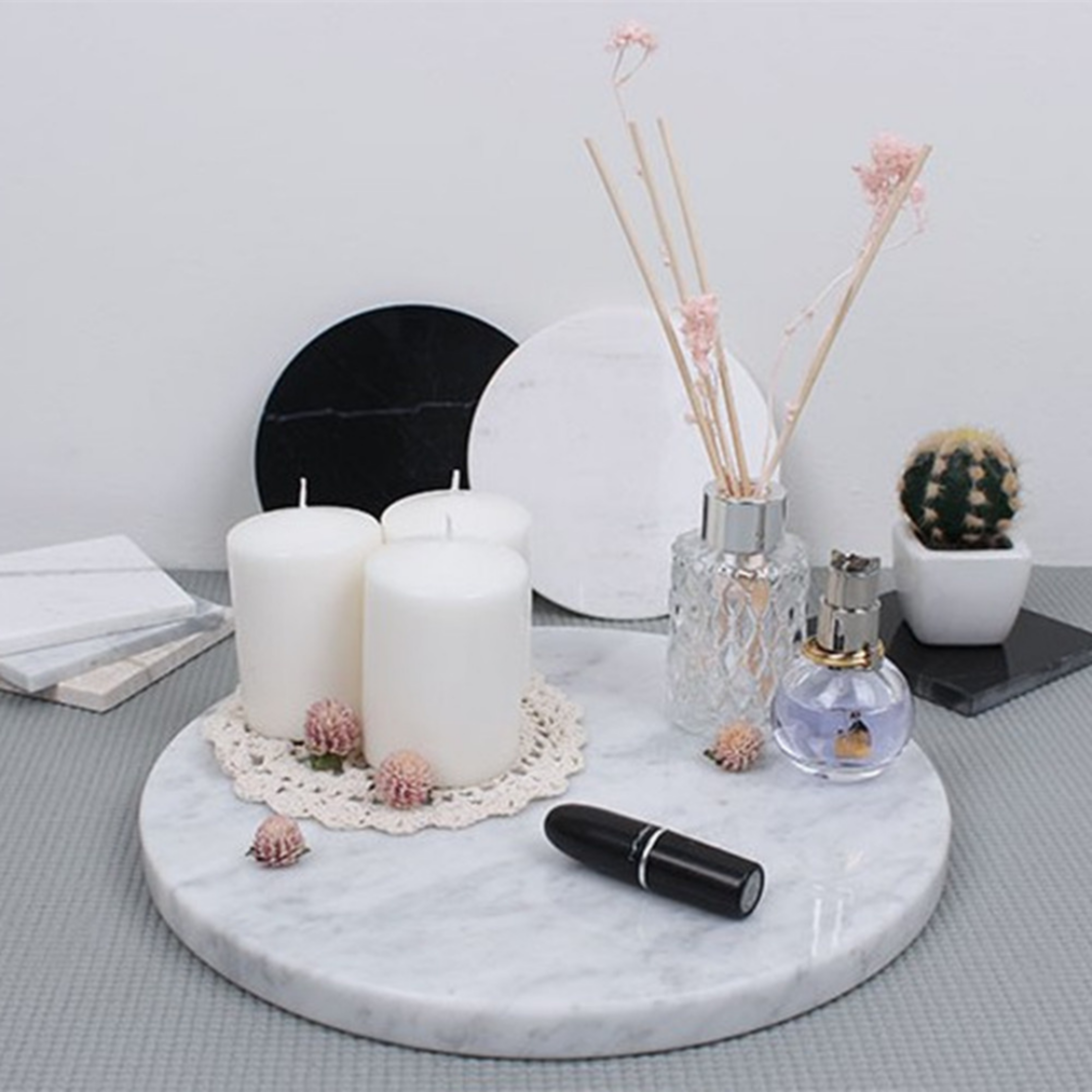 Plateau rond en marbre pour salle de bain marocain 