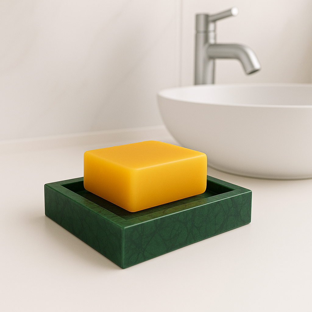 Porte savon en marbre vert 12×12×3 cm : l’alliance parfaite entre style et fonctionnalité