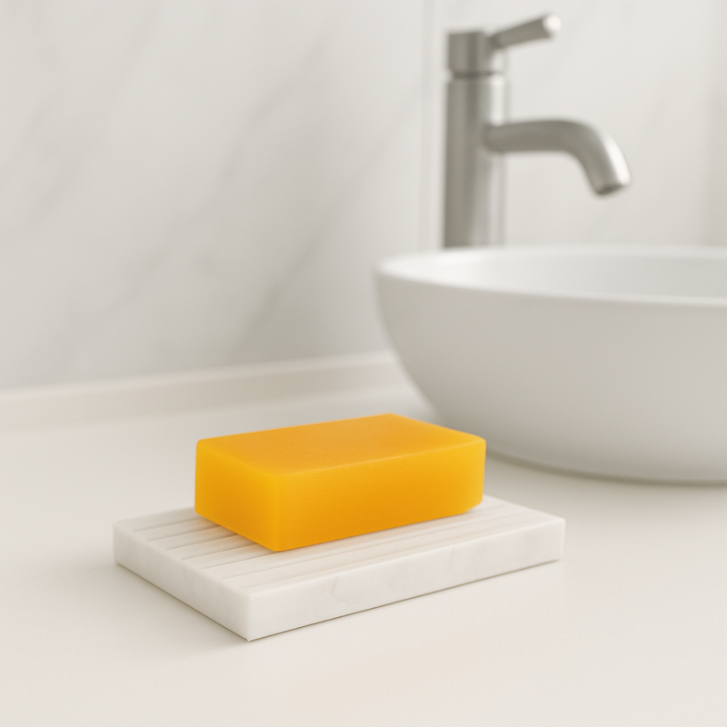 Porte-savon en marbre blanc - Accessoire salle de bain luxe