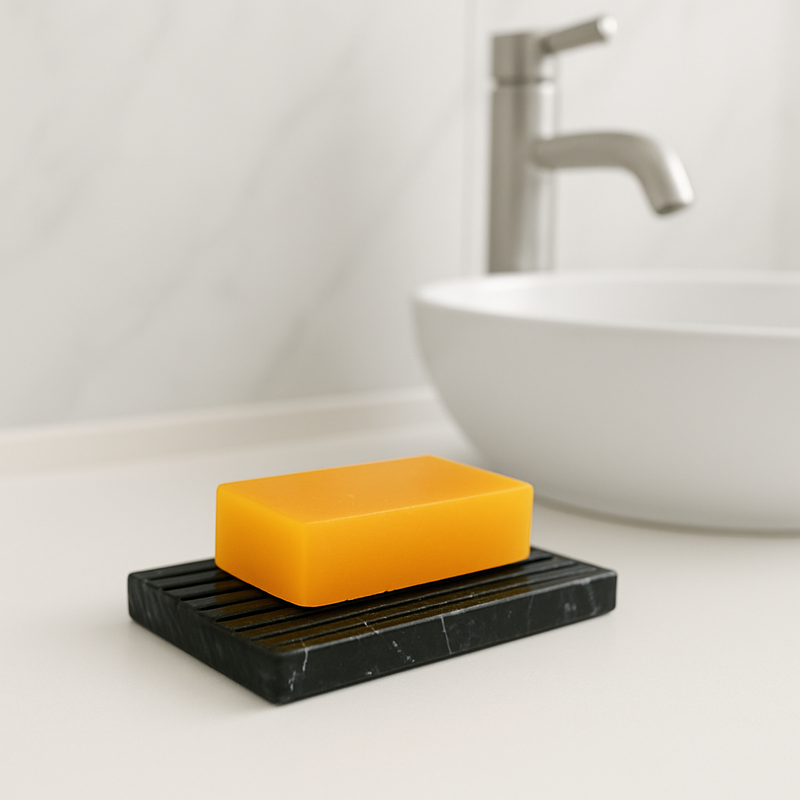 Porte-savon en marbre noir - Accessoire salle de bain luxe