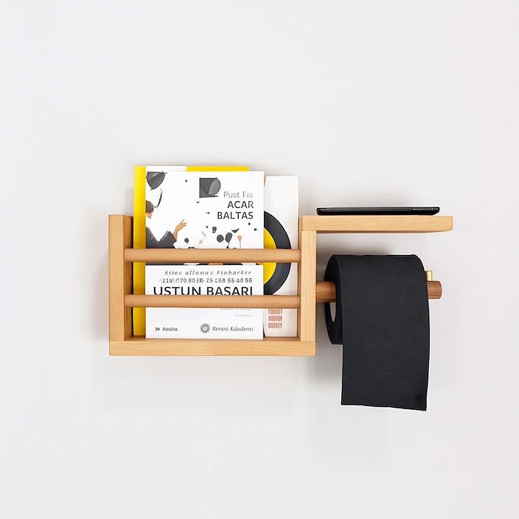 Porte papier hygiénique en bois