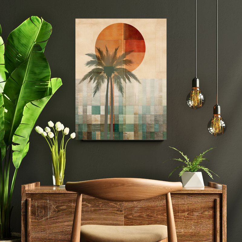 Tableau décoratif mural marocain avec palmiers