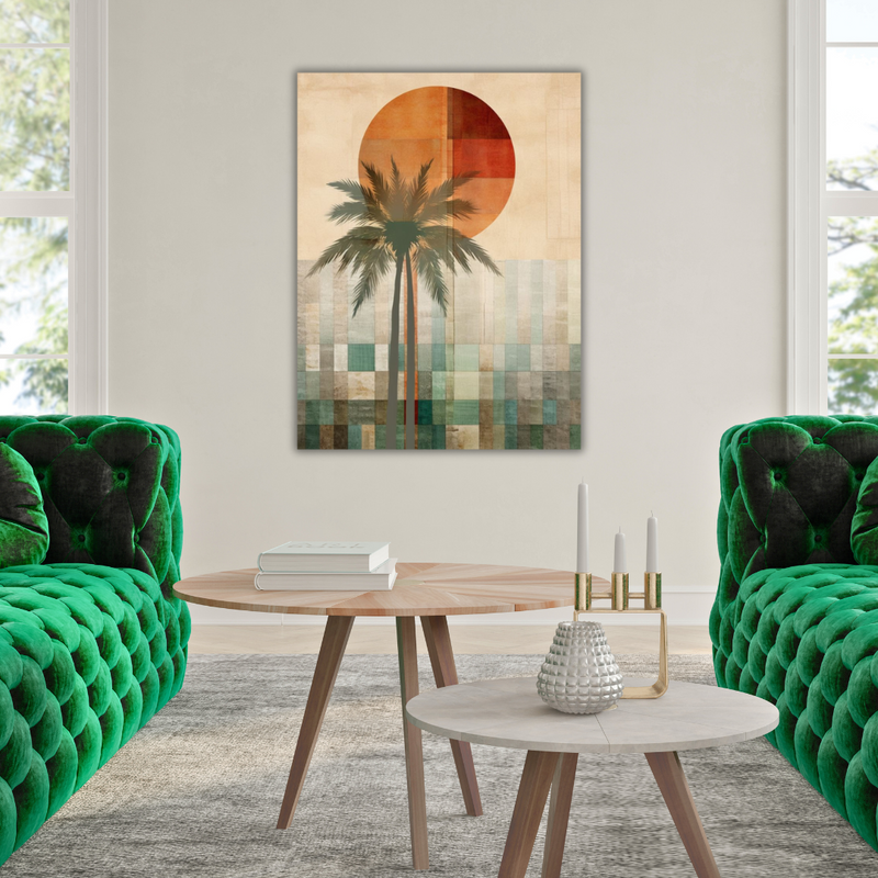 Tableau décoratif mural marocain avec palmiers