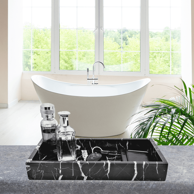 Plateau en marbre pour salle de bain