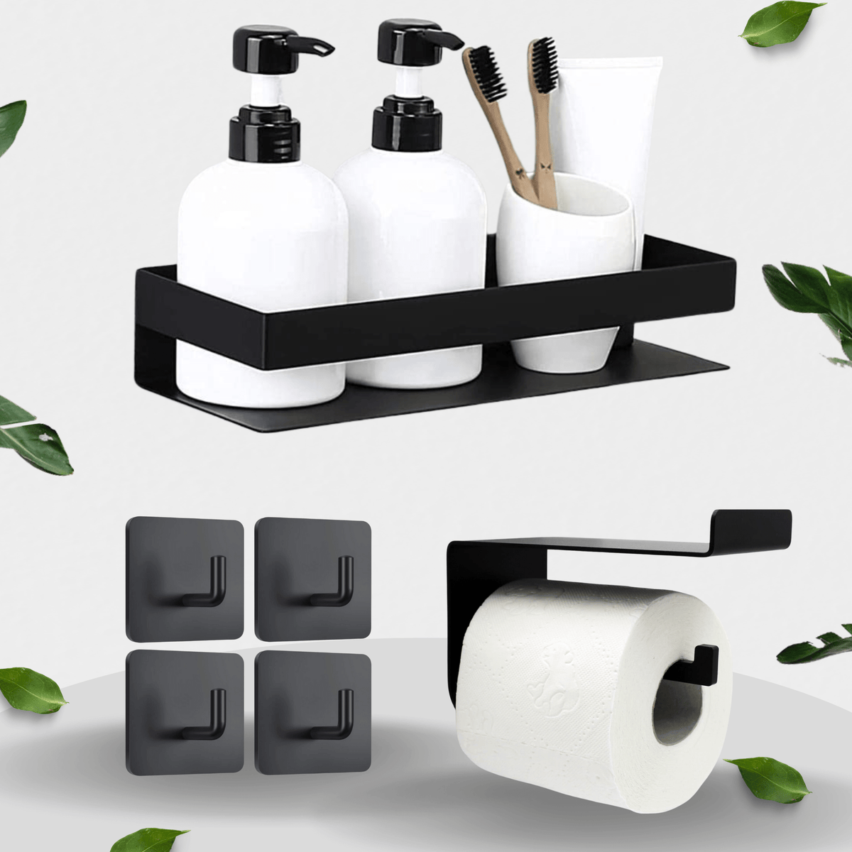 Ensemble d’accessoires de salle de bain sans perçage au Maroc 