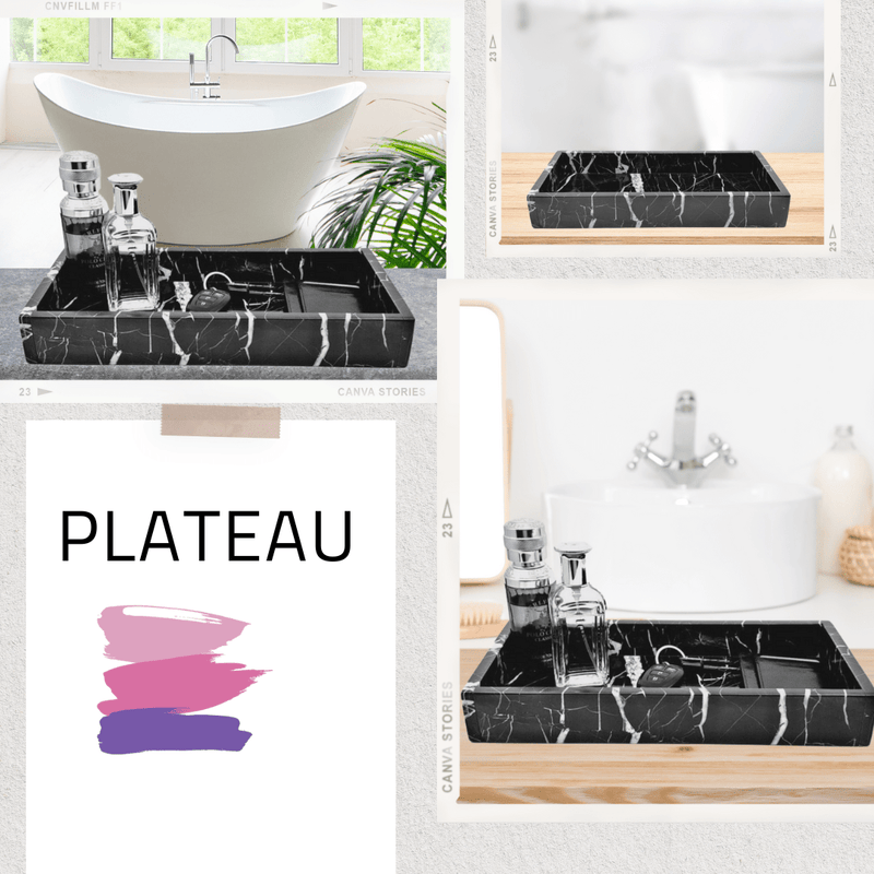 Plateau en marbre de luxe Pour organiser la salle de bain au maroc