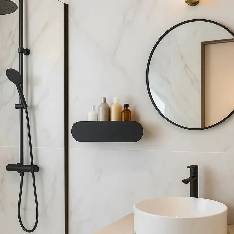 Étagère murale en métal pour salle de bain contemporaine au Maroc