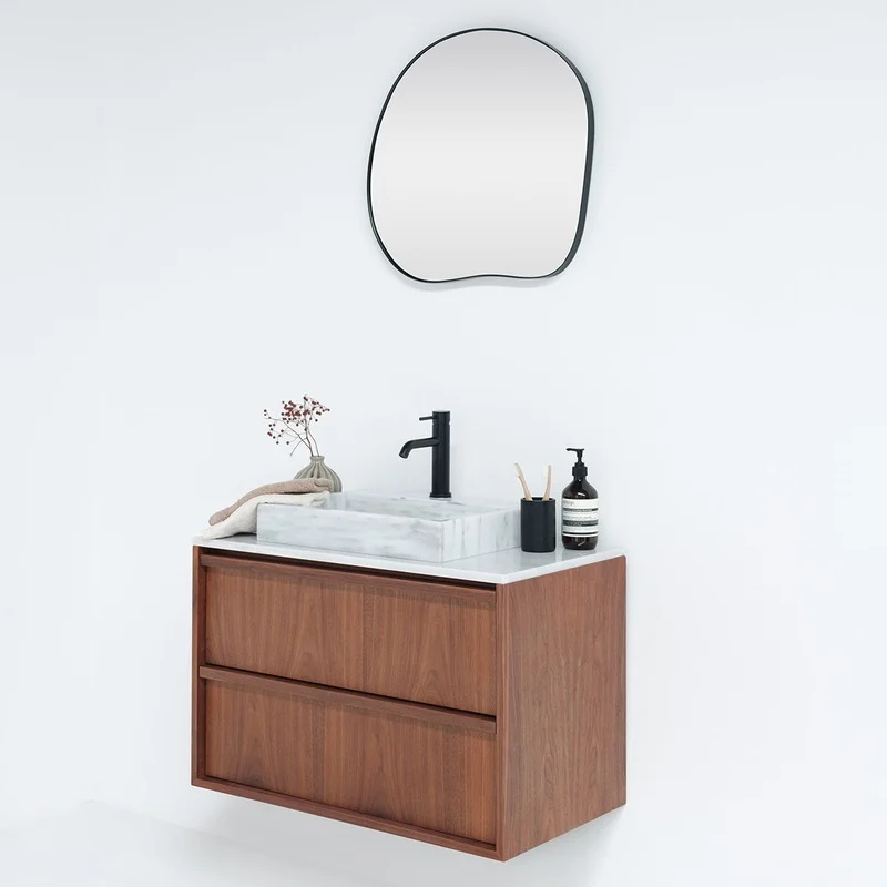 Lavabo en marbre blanc pour salle de bain contemporaine