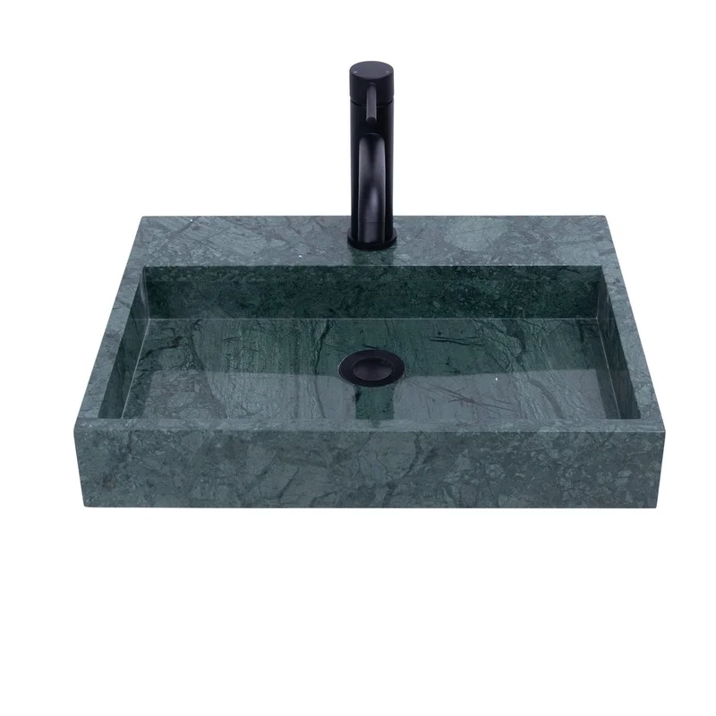 Lavabo en marbre vert pour salle de bain contemporaine