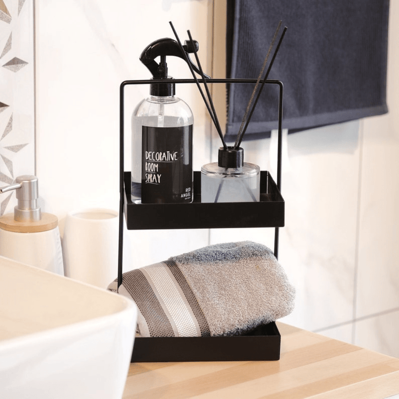 Achetez Organiseur de Comptoir à 2 Niveaux en Acier pour Salle de Bain