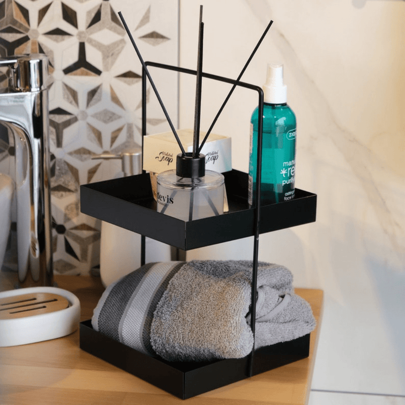 Organiseur de Comptoir à 2 Niveaux pour Salle de Bain