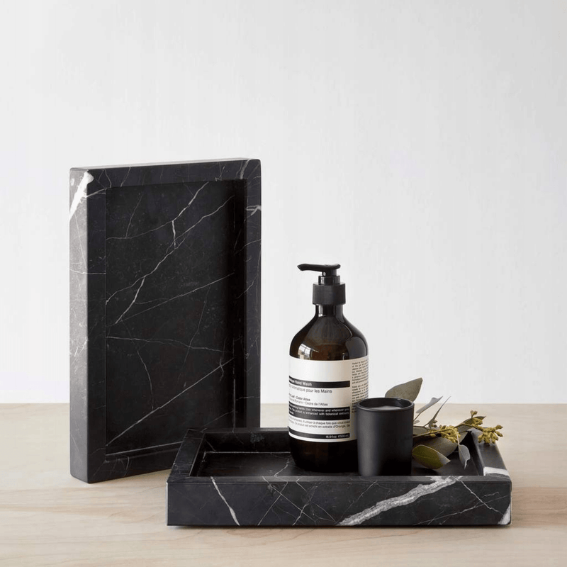 Petit Plateau En Marbre Blanc 25 X 15 Cm – Idéal Pour Ranger Bijoux, Parfums Ou Bougies – Déco élégante Pour Salle De Bain, Salon Ou Cuisine
