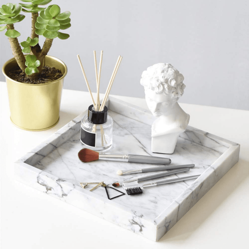 Plateau marbre blanc pour salle de bain de luxe