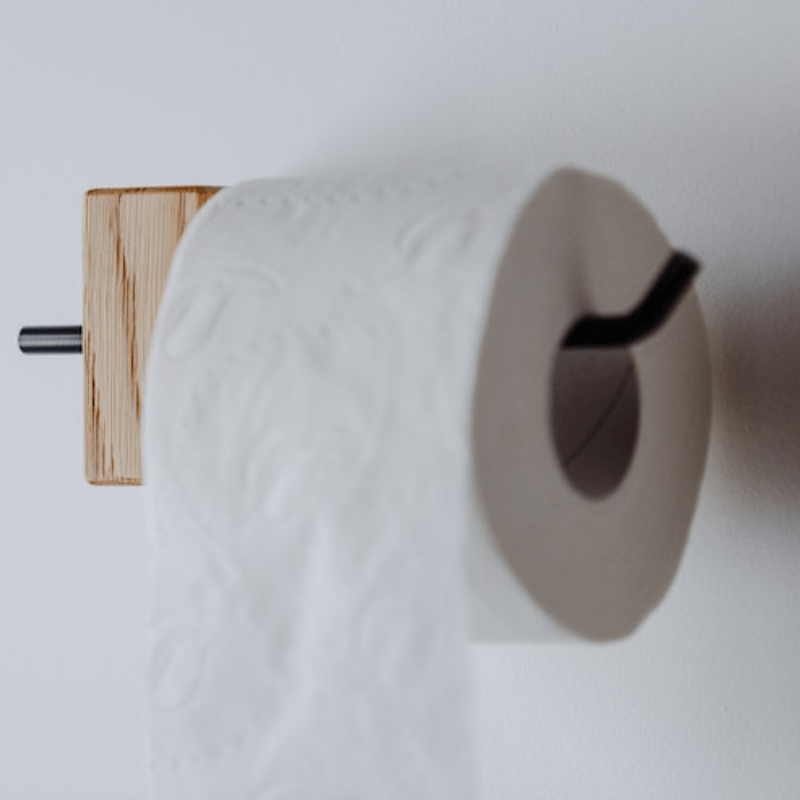 Porte Papier Toilette en Bois et Metal