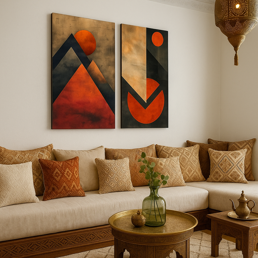 Tableau pour Salon Moderne Inspiré par l’Art Abstrait