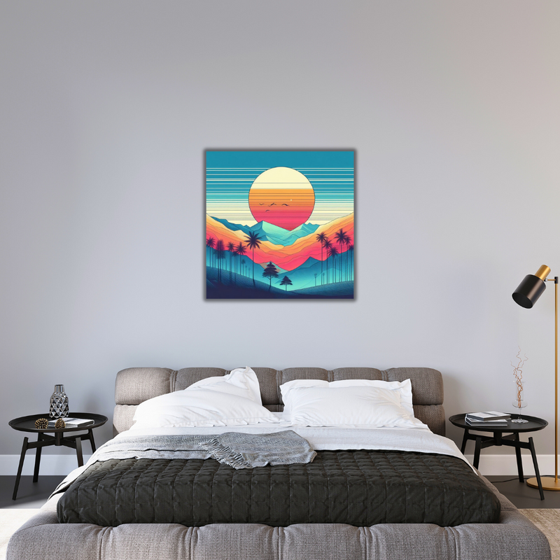 Tableau coucher soleil art moderne au maroc