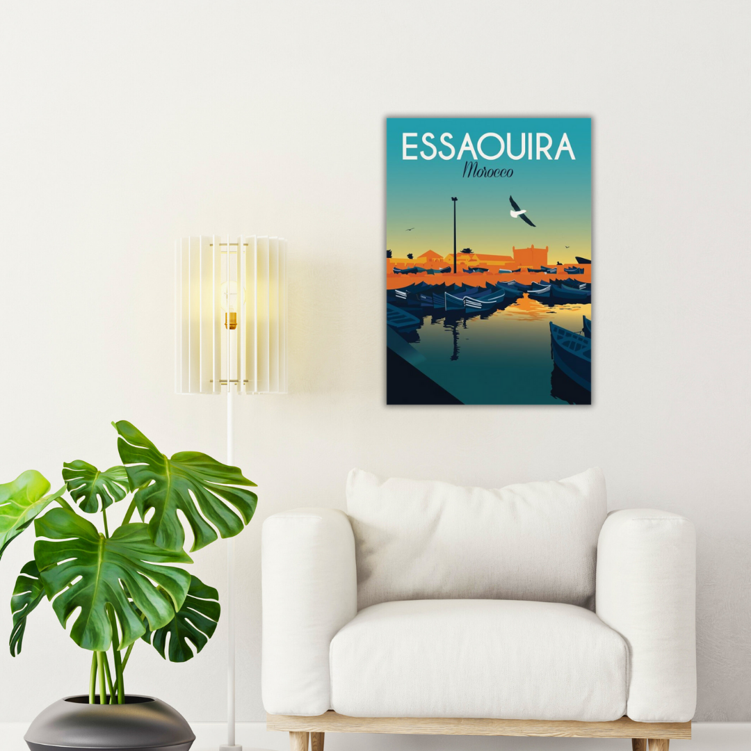 Tableau ville côtière Maroc – Une décoration murale aux accents marins
