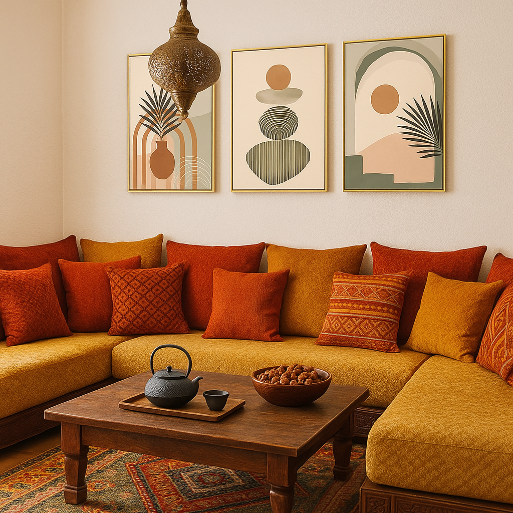 tableaux décoratifs modernes pour salon marocain 2025