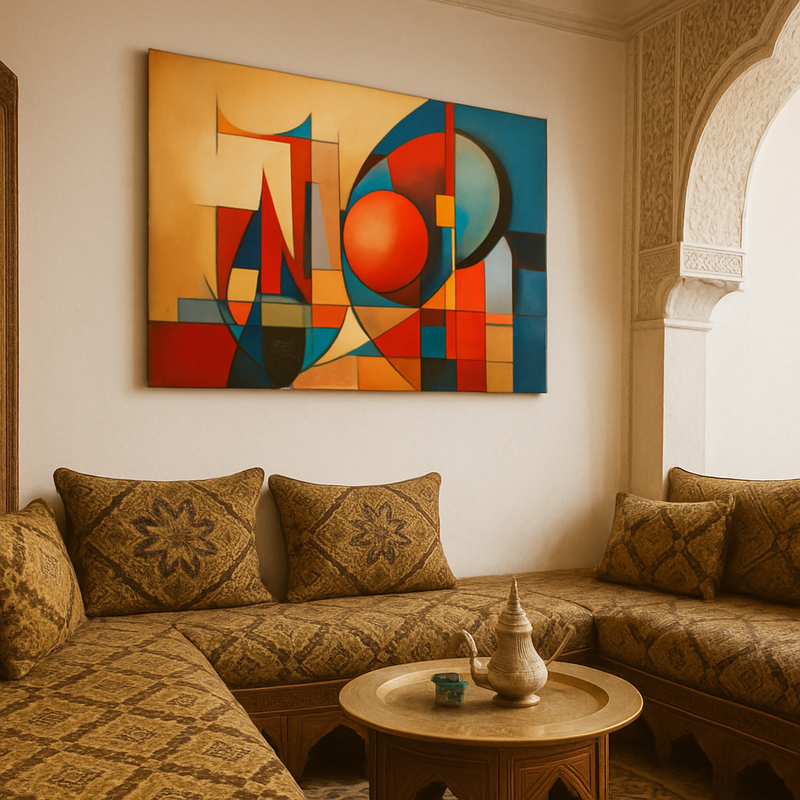 Tableau salon luxe marocain : quand l’art rencontre l’opulence