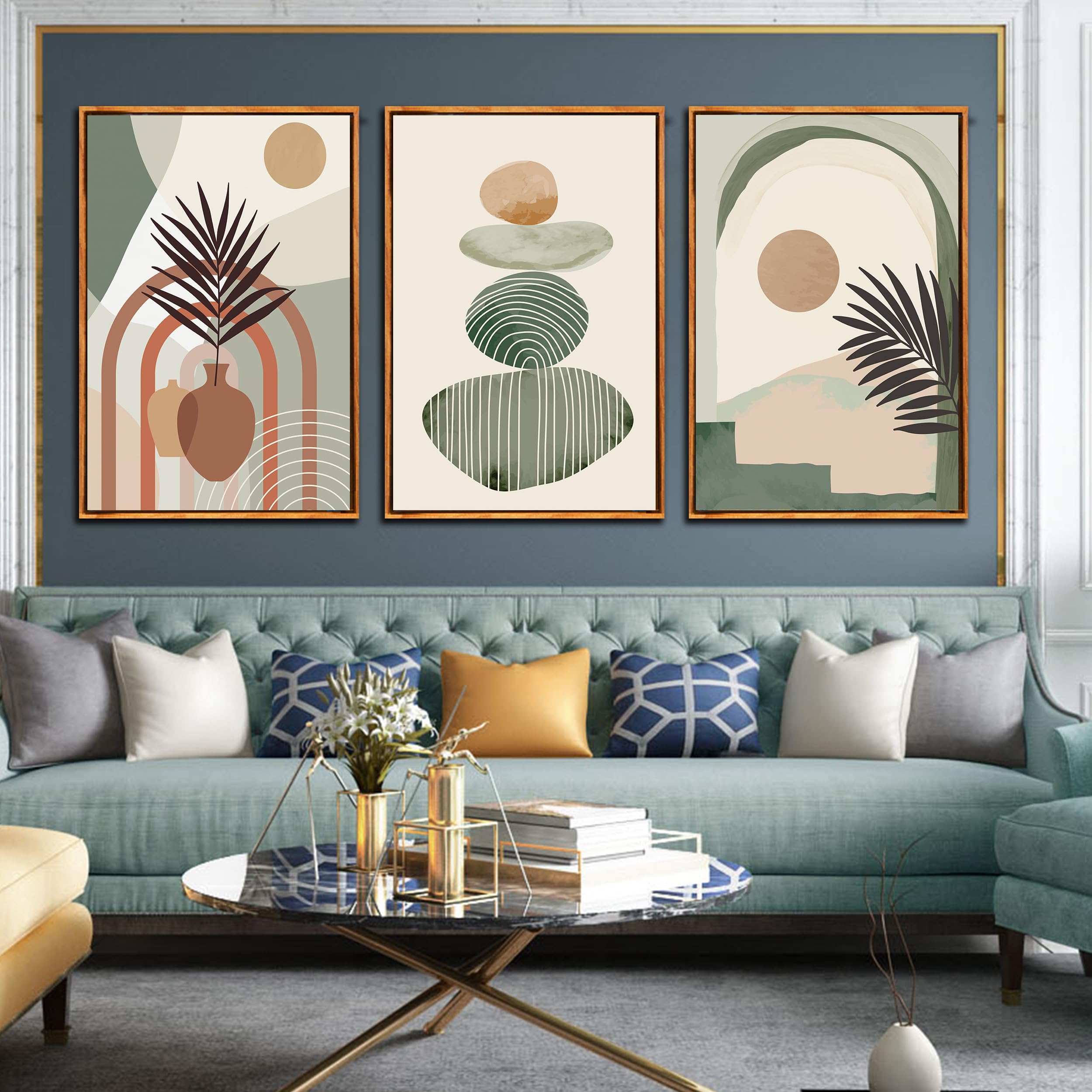 tableaux imprimés sur toile dans salon marocain moderne
