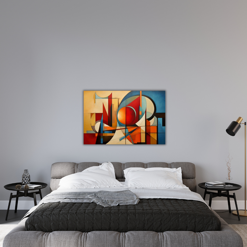 Tableau artistique dans un salon marocain massinart avec influences orientales et modernes