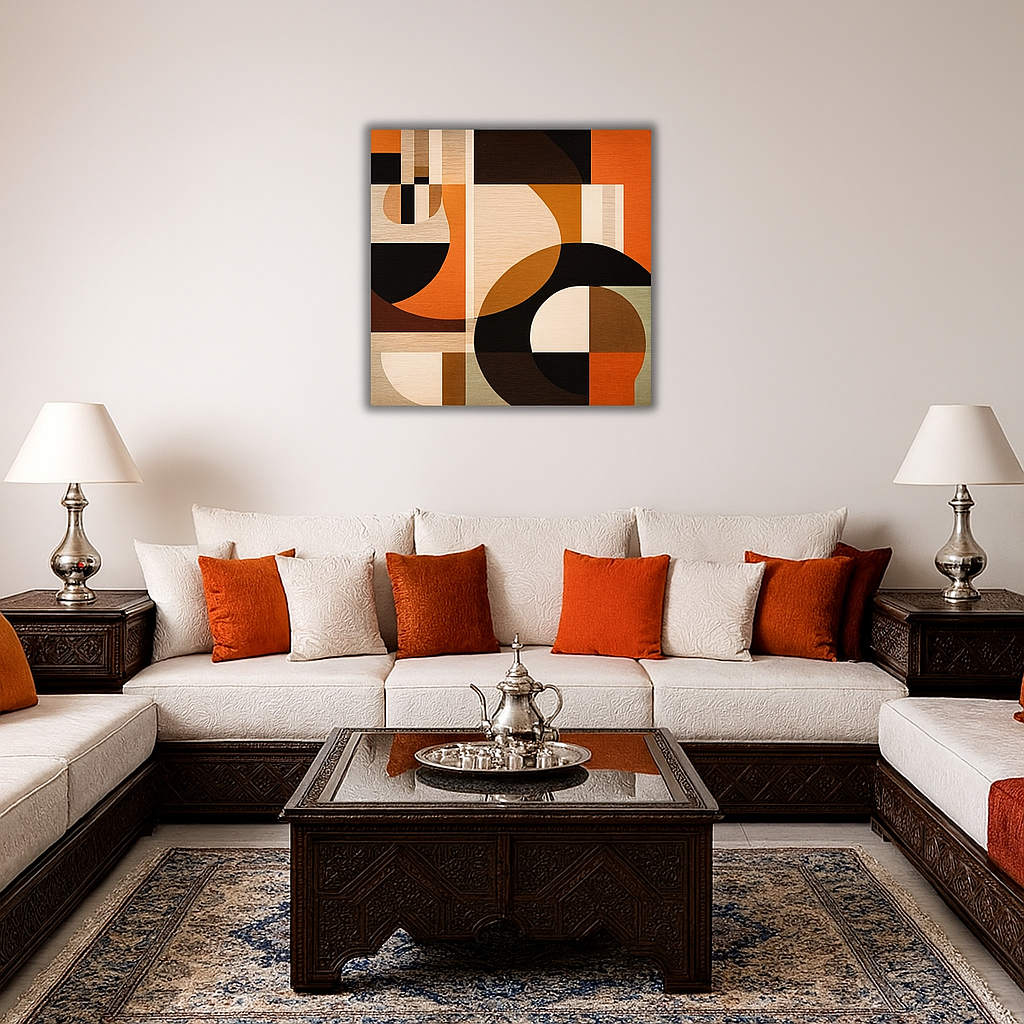 tableau mural pour salon marocain : harmonie entre tradition et modernité