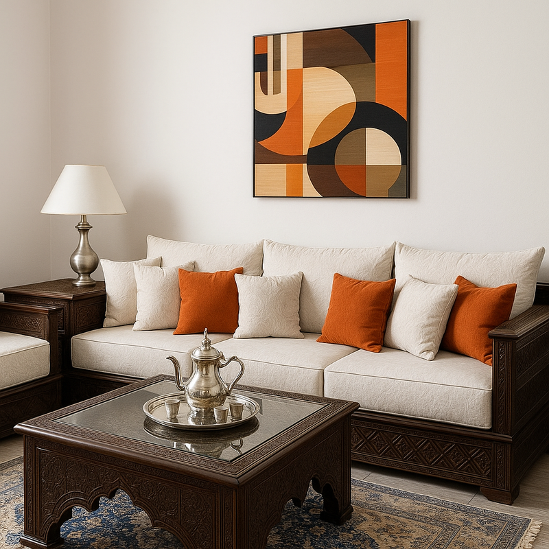 décoration murale idéale pour les salons beiges marocains