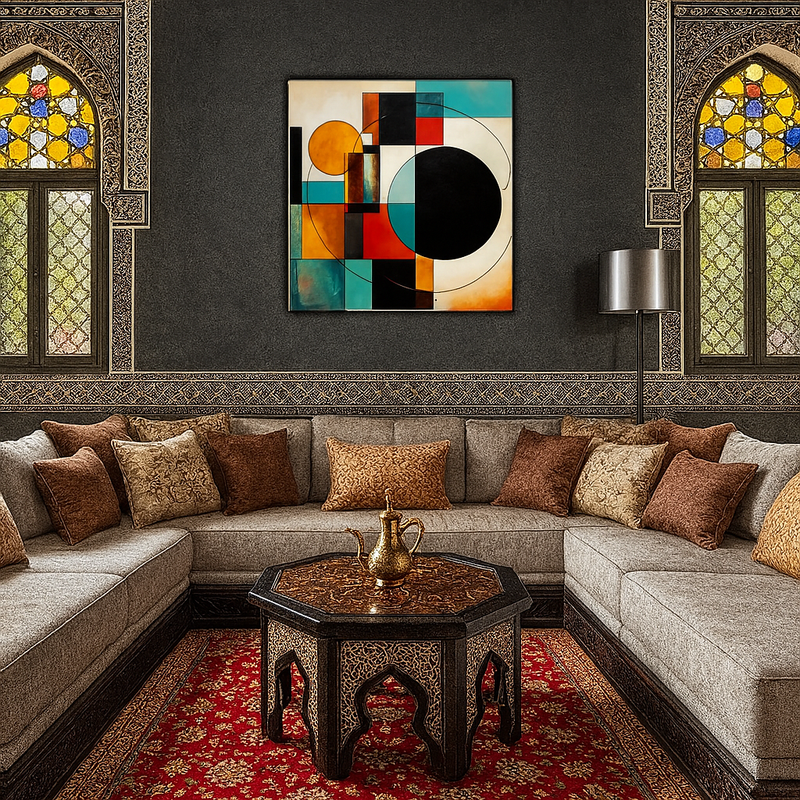Tableau décoratif moderne style andalou pour salon marocain