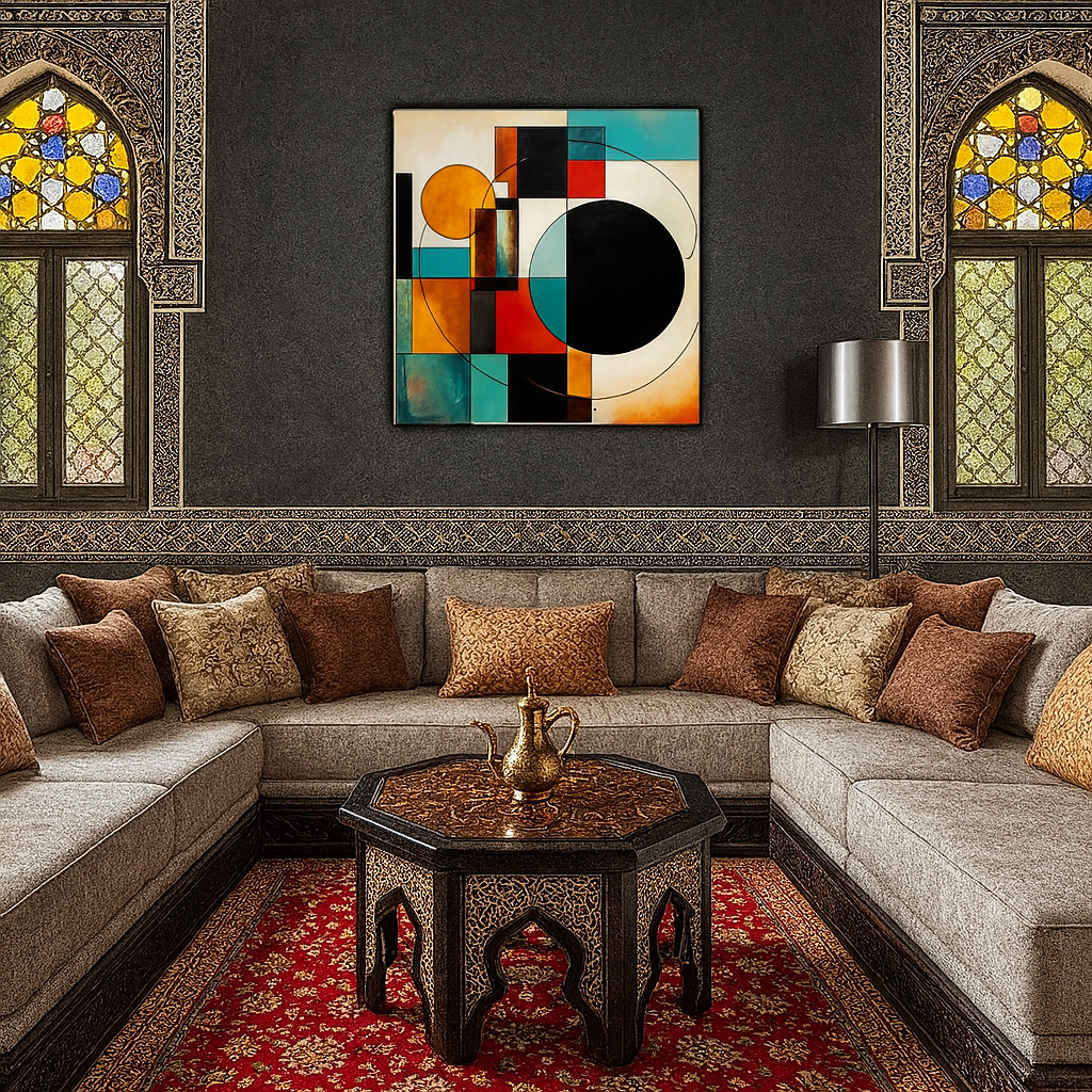 Tableau décoratif moderne style andalou pour salon marocain
