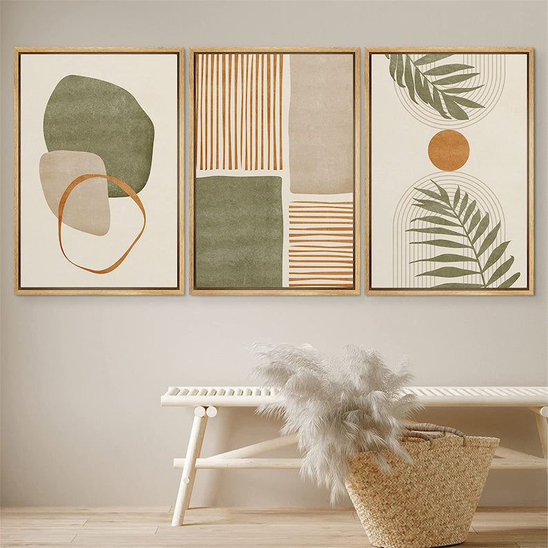 Ensemble de trois tableaux pour salon marocain contemporain