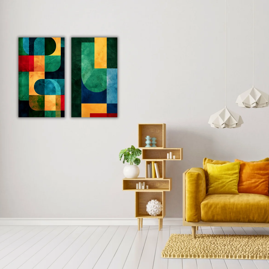 Lot de tableaux décoratifs marocains pour salon moderne style contemporain