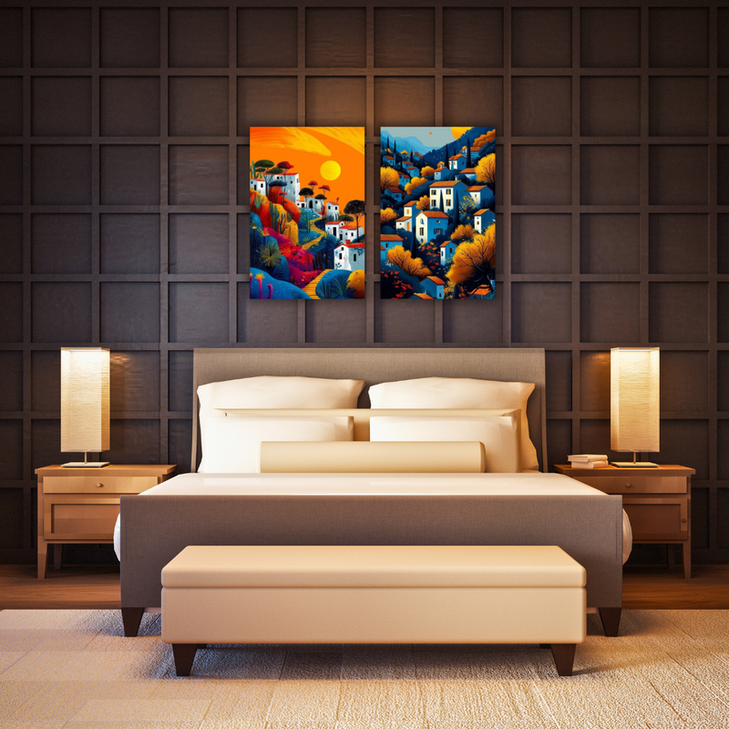 tableau : chaleur et intensité d’un coucher de soleil