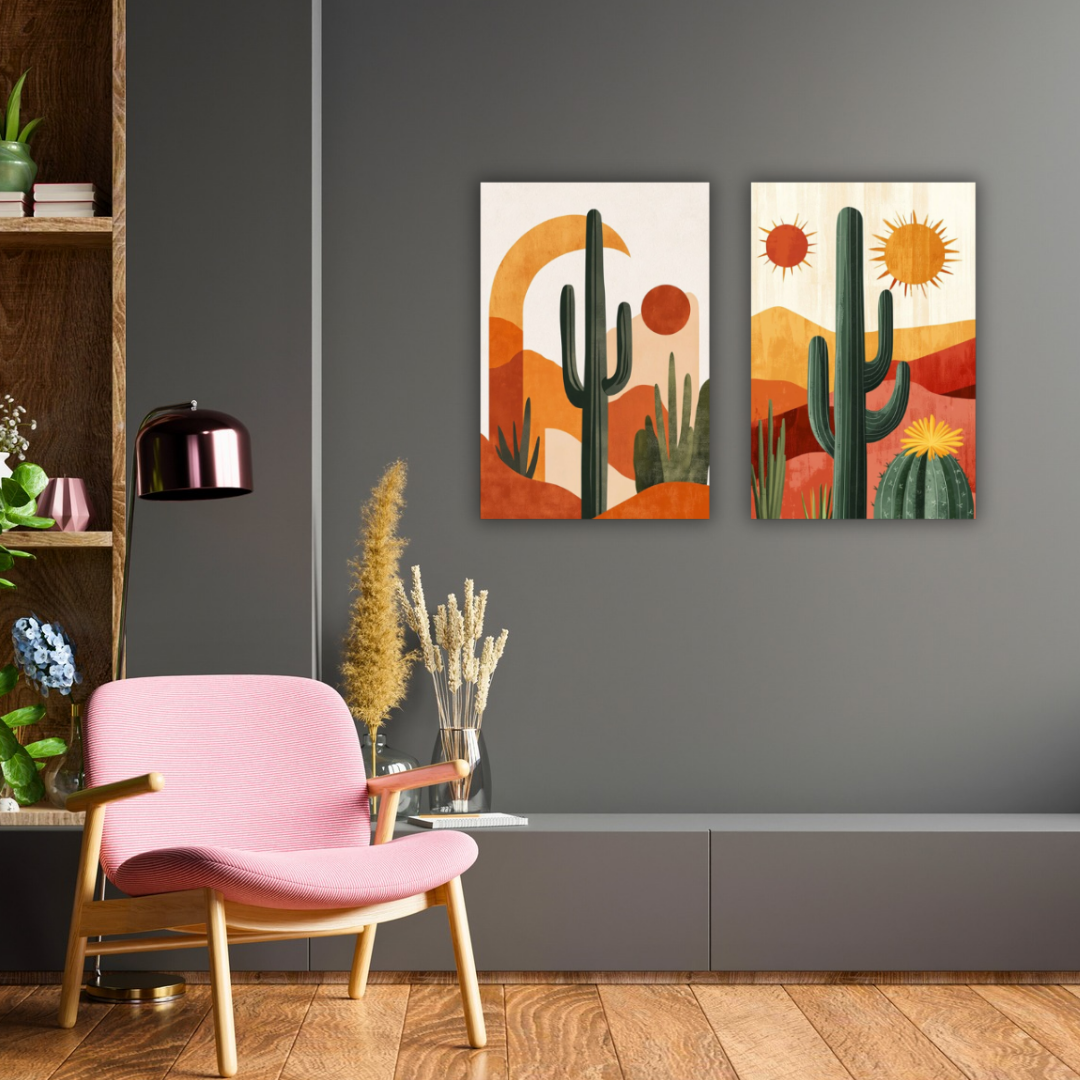Tableau cactus moderne : L’élégance du désert
