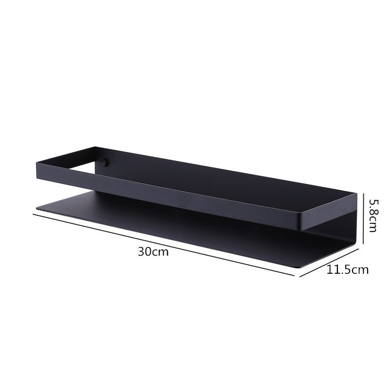 Étagère salles de bain noire murale sans perçage 
