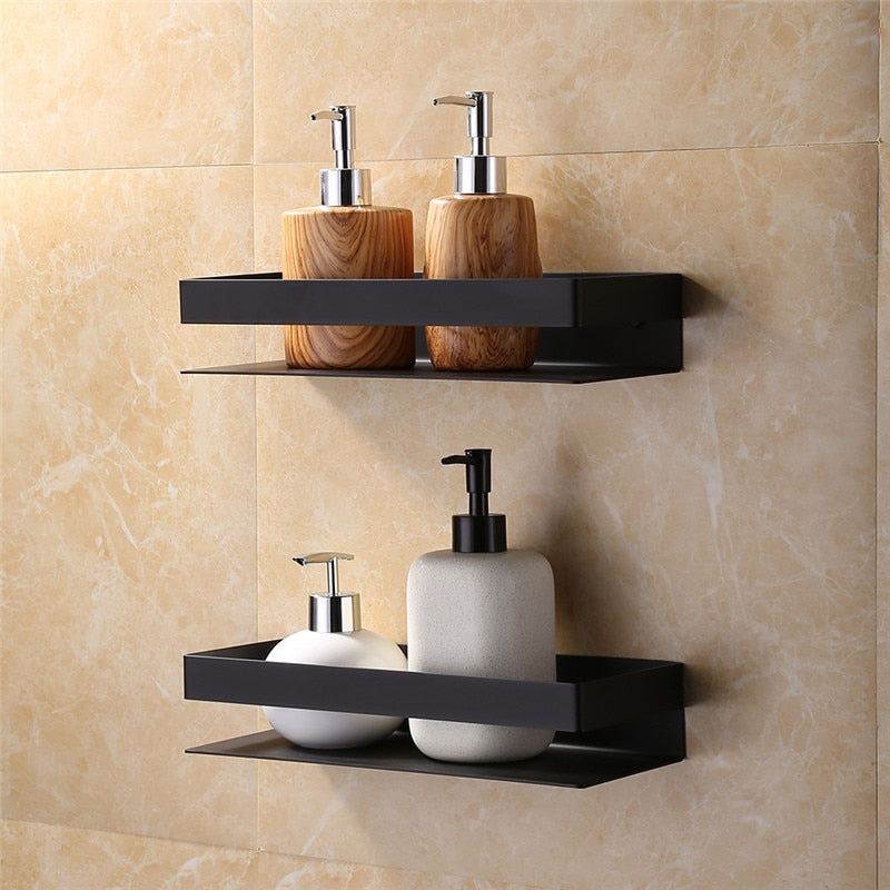 Étagère noir salle bain murale sans perçage maroc