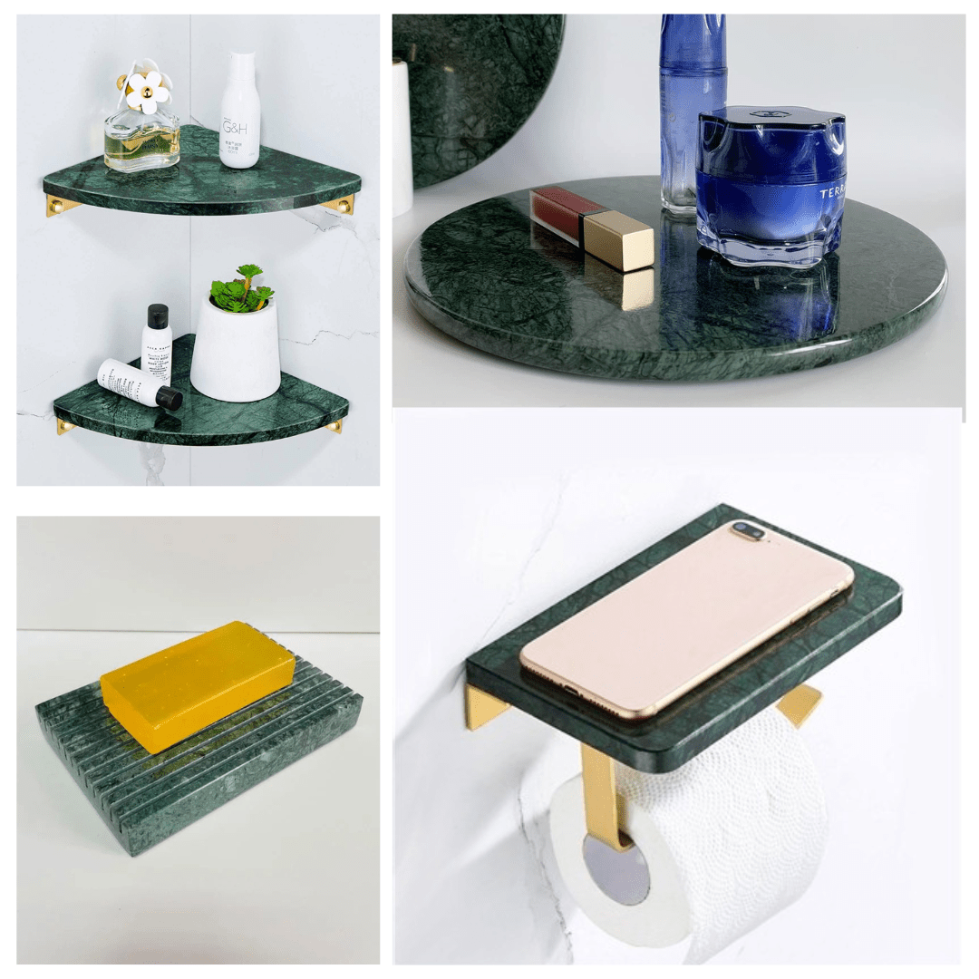 Transformez votre salle de bain en un espace luxueux avec notre collection d’accessoires en marbre