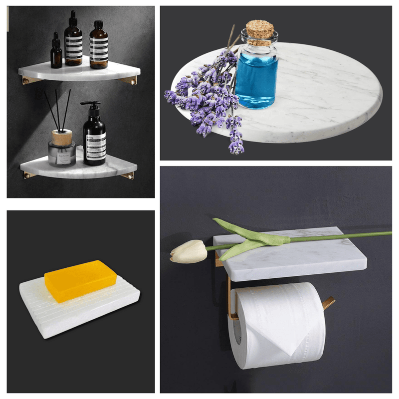 votre salle de bain en un espace luxueux avec notre collection d’accessoires en marbre