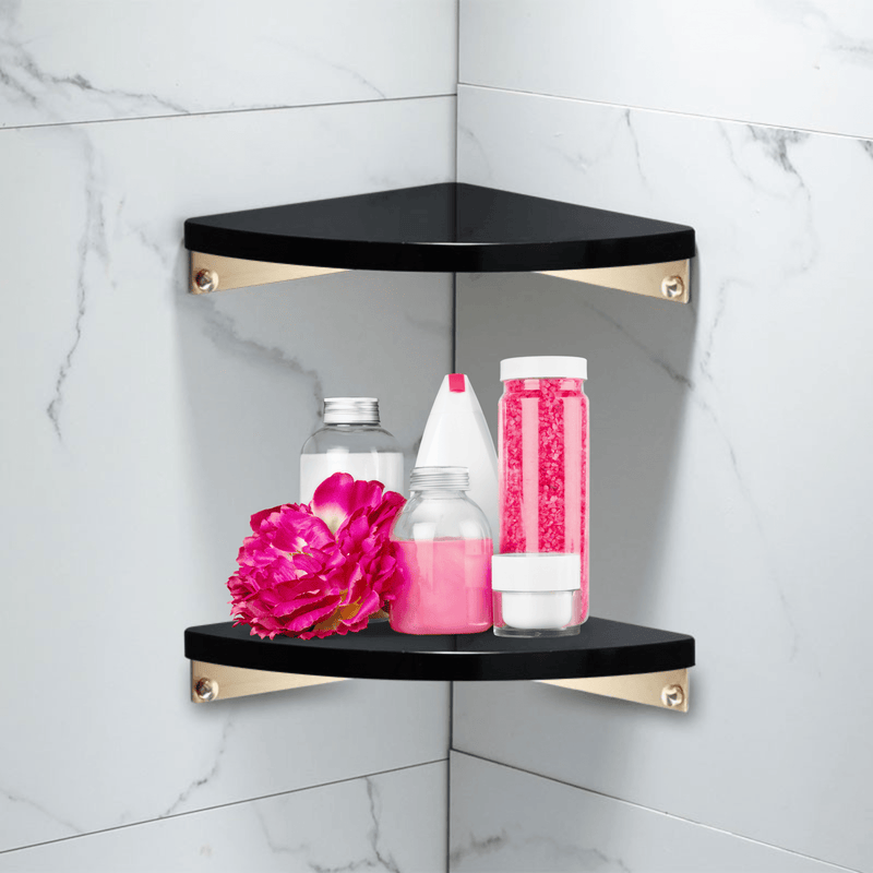 Lot 2 etageres en marbre noir pour salle de bain au maroc